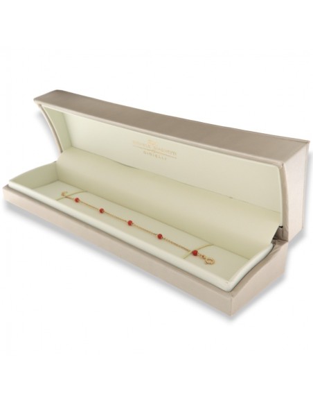 Bracciale Oro Giallo Rollò Sfere Rosse Corallo [46966880]