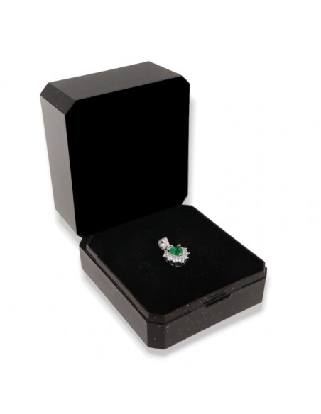 Ciondolo Argento Rodiato Principessa Cuore Verde [36db3d42]