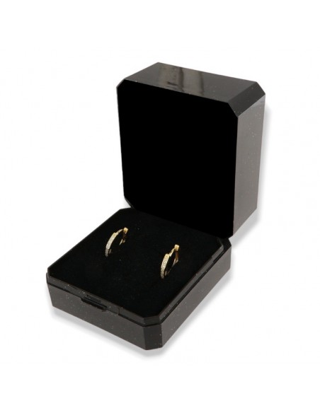 Orecchini Argento Dorato Cerchi 12MM Zirconi Bianchi [3f52c8dd]