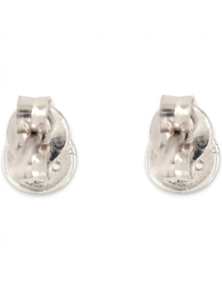 Orecchini Oro Bianco Piastra Tonda Zirconi Bianchi [ca50093a]