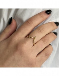Anello Argento Dorato Onda [31be0ee1] 2