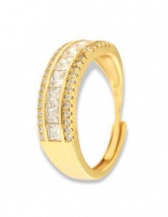 Anello Argento Dorato Riviera 8 Zirconi Bianchi [86a3cfe5]