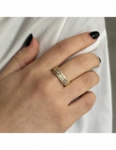 Anello Argento Dorato Riviera 8 Zirconi Bianchi [86a3cfe5] 2