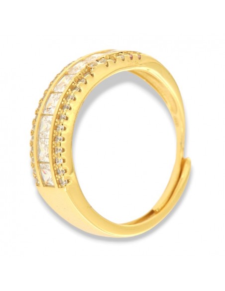 Anello Argento Dorato Riviera 8 Zirconi Bianchi [1a05f966]