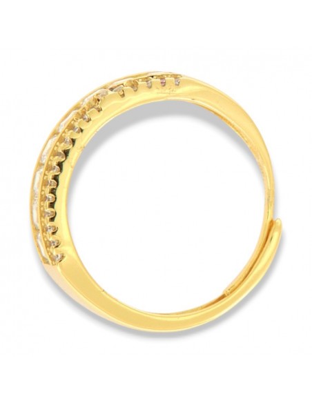 Anello Argento Dorato Riviera 8 Zirconi Bianchi [ad183862]