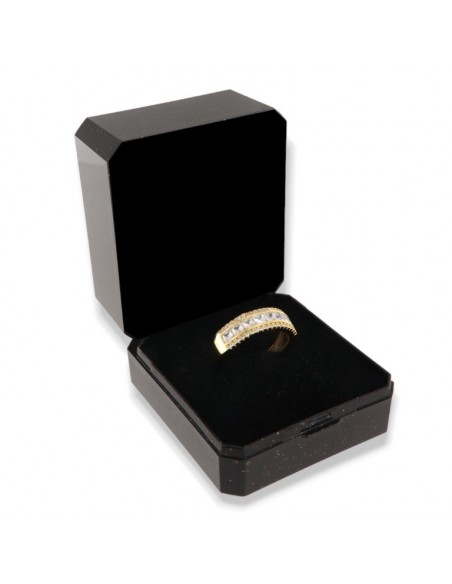 Anello Argento Dorato Riviera 8 Zirconi Bianchi [c323ba6b]