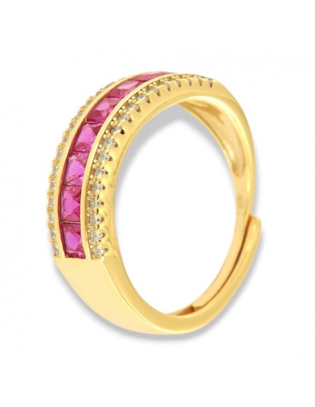 Anello Argento Dorato Riviera 8 Zirconi Viola [145c4865]