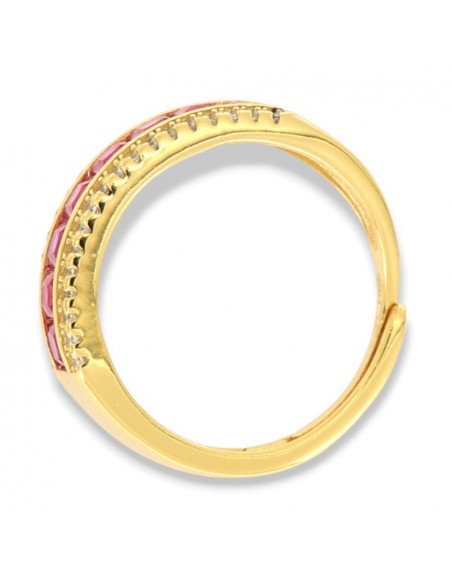 Anello Argento Dorato Riviera 8 Zirconi Viola [a3418961]