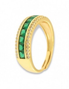 Anello Argento Dorato RIviera 8 Zirconi Verdi [552502d4]