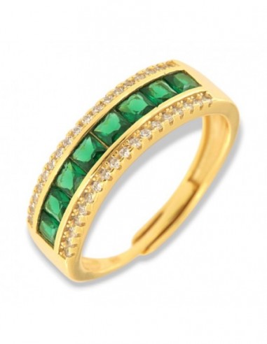 Anello Argento Dorato RIviera 8 Zirconi Verdi [bc2fc170]