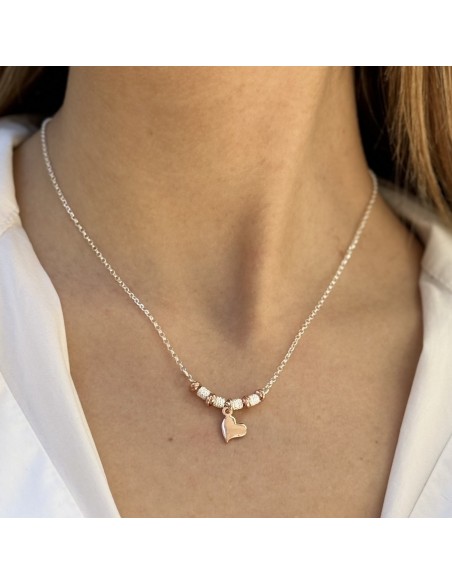 Collana Argento Rodiato Cuore Pendente [b4402bd6]