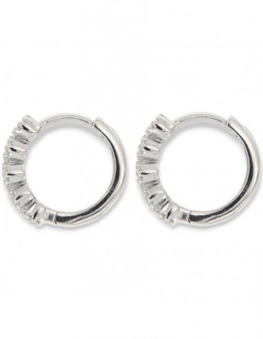 Orecchini Argento Rodiato Cerchi 15,50MM Zirconi Bianchi [6401e1a6]