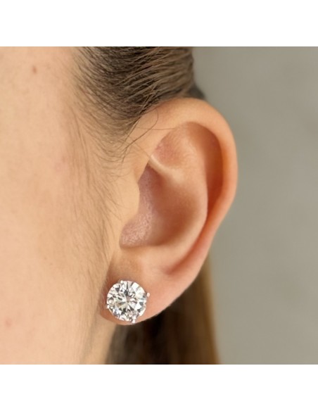 Orecchini Argento Rodiato Punto Luce Zircone 8MM [345b3ec0]