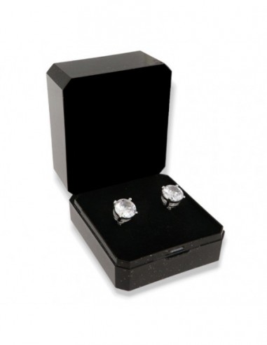 Orecchini Argento Rodiato Punto Luce Zircone 8MM [310b79de]