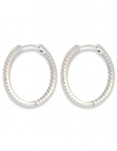 Orecchini Argento Rodiato Cerchi Zirconi Bianchi 24MM [fa4f1cbe]