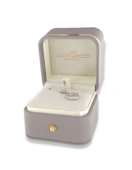 Orecchini Oro Bianco Cerchi Ovali Zirconi Bianchi [7314793d]