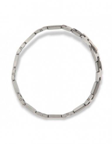 Bracciale Acciaio Piastre Unite Nere [4b6c9c58]