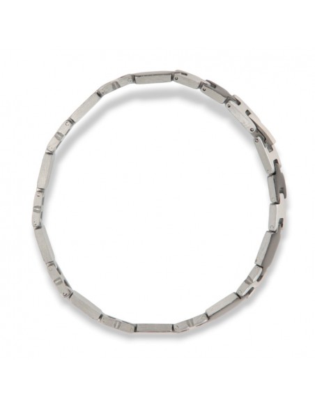 Bracciale Acciaio Piastre Unite Nere [4b6c9c58]