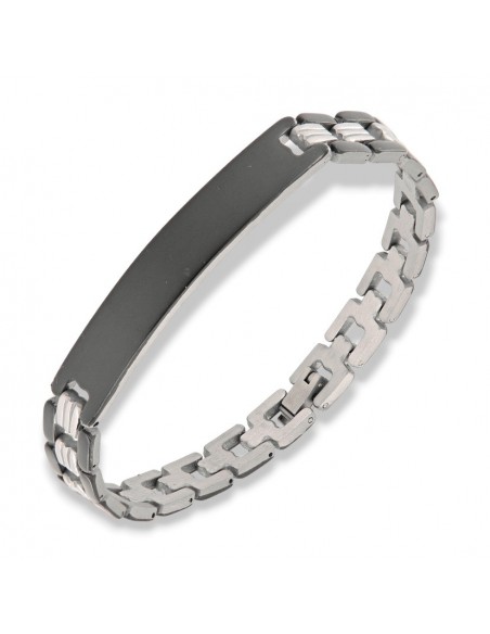 Bracciale Acciaio Piastra Centrale Nero [e7848b91]