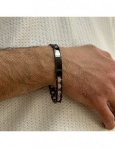Bracciale Acciaio Piastra Centrale Nero [e7848b91] 2