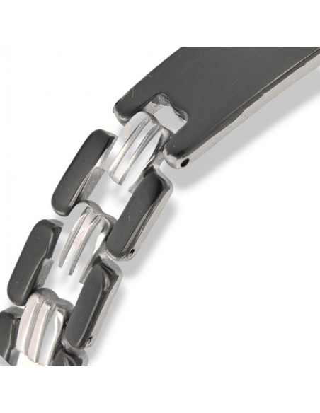 Bracciale Acciaio Piastra Centrale Nero [64b3cd4c]