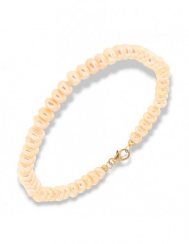 Bracciale Oro Giallo Perle Naturali Acqua Dolce [7ab7a185]