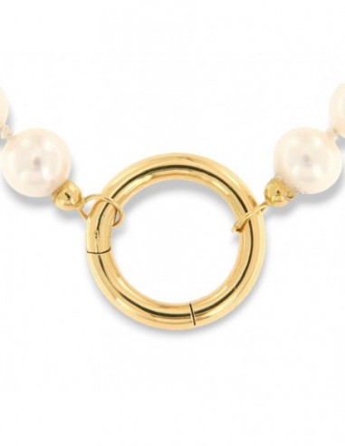 Collana Perle Acqua Dolce Sfere Rigate Oro Giallo [254ad389]