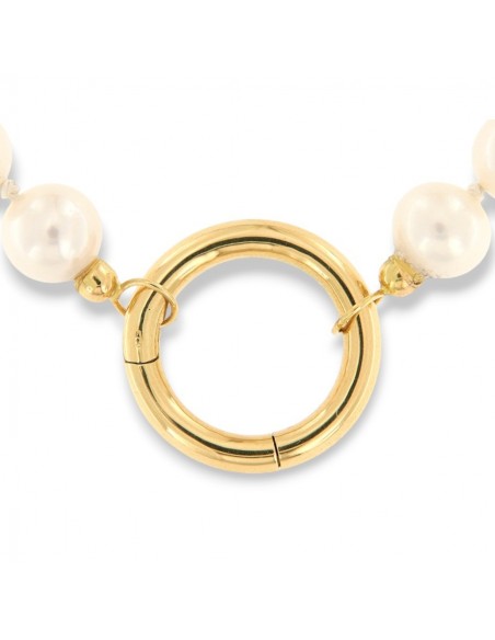 Collana Perle Acqua Dolce Sfere Rigate Oro Giallo [254ad389]