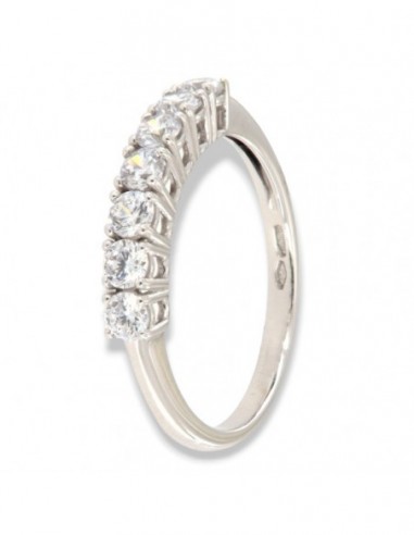 Anello Oro Bianco Riviera 7 Zirconi Bianchi [3601a905]