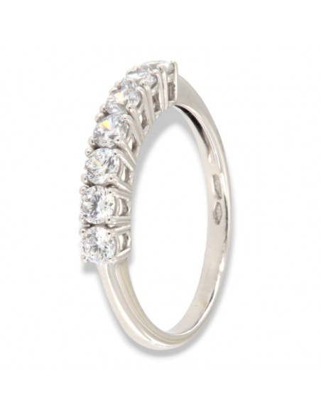 Anello Oro Bianco Riviera 7 Zirconi Bianchi [3601a905]