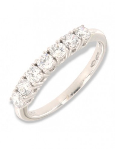 Anello Oro Bianco Riviera 7 Zirconi Bianchi [c85c448f]