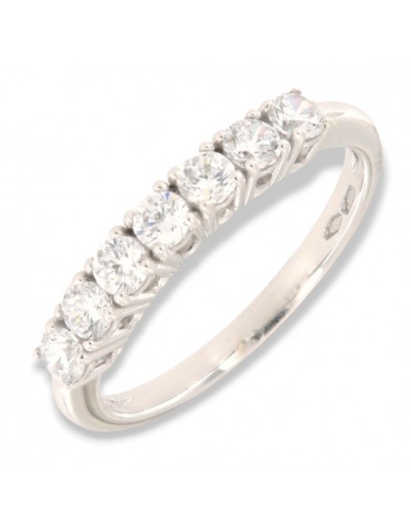 Anello Oro Bianco Riviera 7 Zirconi Bianchi [c85c448f]
