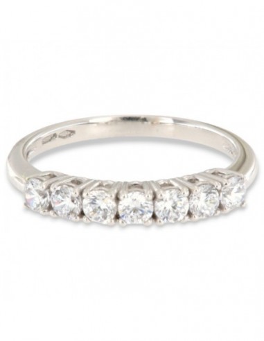 Anello Oro Bianco Riviera 7 Zirconi Bianchi [a3378198]