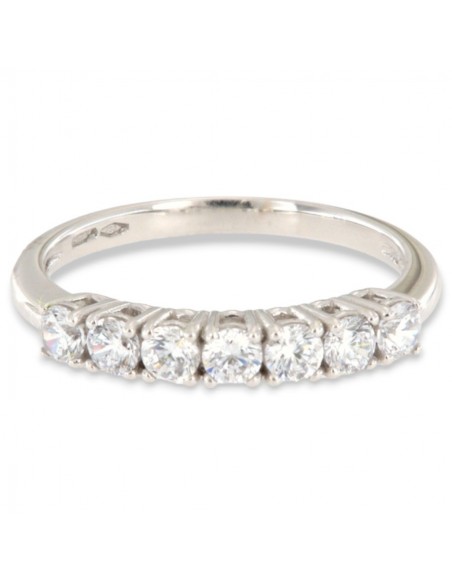 Anello Oro Bianco Riviera 7 Zirconi Bianchi [a3378198]