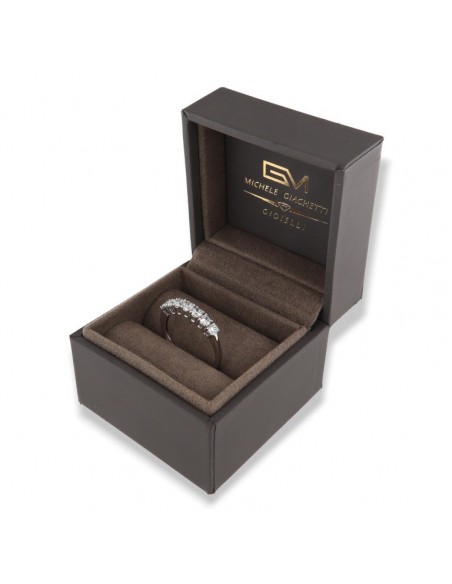 Anello Oro Bianco Riviera 7 Zirconi Bianchi [142a409c]