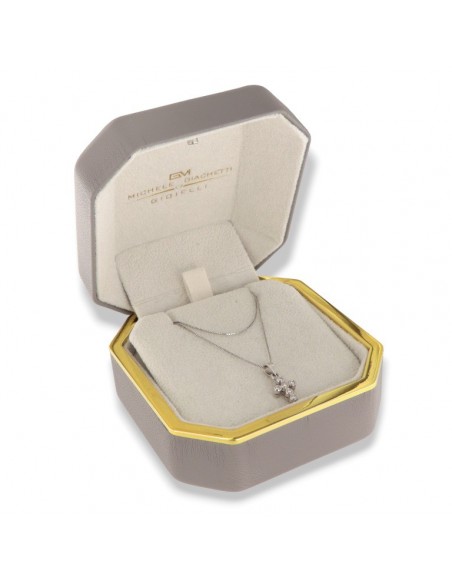 Ciondolo Oro Bianco Croce 6 Diamanti 0,065 [b44911aa]