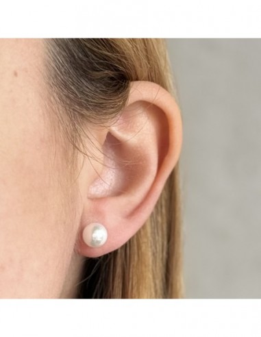 Orecchini Oro Bianco Perle Lisce Bianche 7,50MM [07621935]