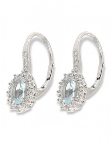 Orecchini Argento Rodiato Monachina Celeste 6x4MM [ac525fff]
