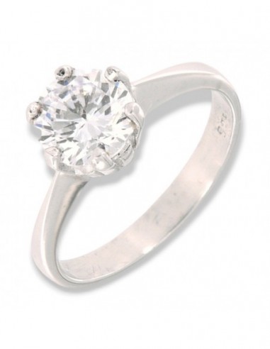 Anello Argento Rodiato Solitario 6 Griffe [dd56cbd3]