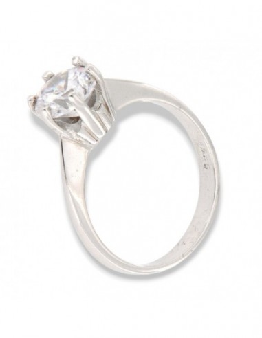 Anello Argento Rodiato Solitario 6 Griffe [6a4b0ad7]