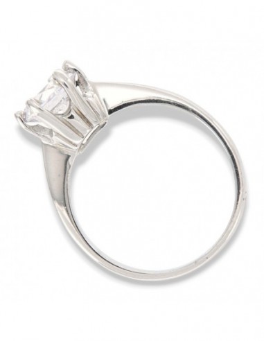 Anello Argento Rodiato Solitario 6 Griffe [6f1b4dc9]