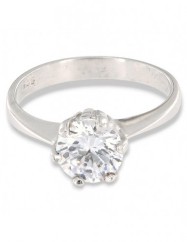 Anello Argento Rodiato Solitario 6 Griffe [d8068ccd]