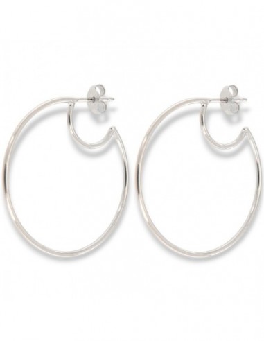Orecchini Argento Rodiato Cerchi Canna Curva [ca79a963]