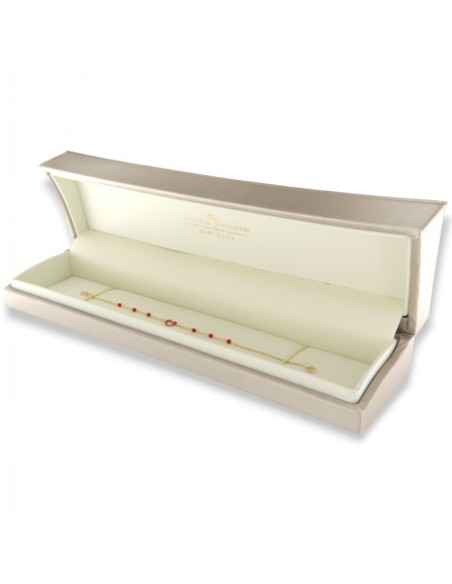Bracciale Oro Giallo Neonato Cuore Rosso Sfere Rosse [dd88d286]