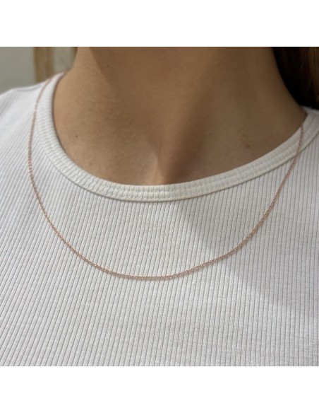 Collana Argento Rosato Maglia Rope Sottile 1,05GR [ba199ad5]