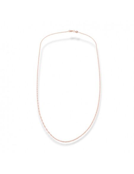 Collana Argento Rosato Maglia Rope Sottile 1,05GR [08541ccf]
