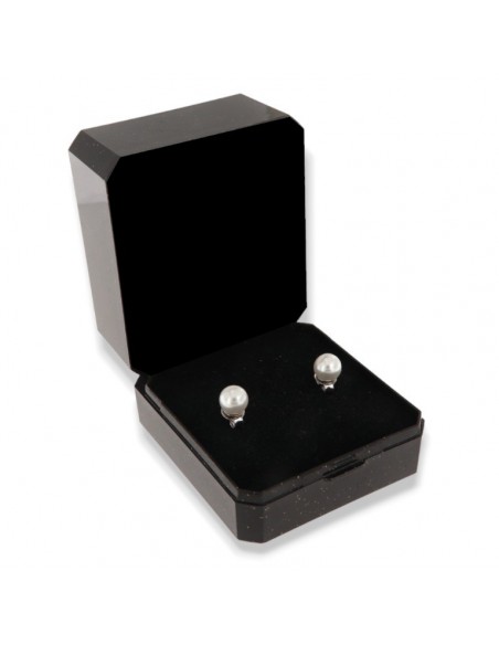 Orecchino Argento Rodiato Perla Bianca 6MM [0faf8c2f]
