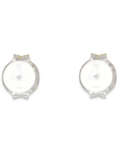 Orecchini Argento Rodiato Perla Bianca 4MM [78c45f85]