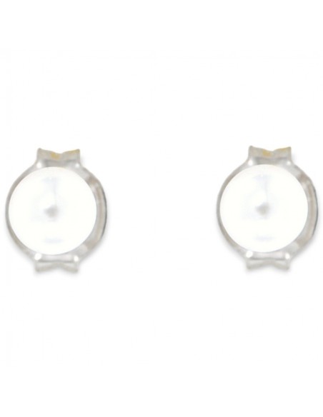 Orecchini Argento Rodiato Perla Bianca 4MM [78c45f85]