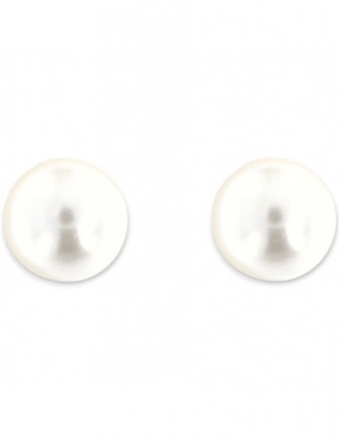 ORECCHINI ARGENTO RODIATO PERLA BIANCA GRANDE 10 M [b1a1c7c3]